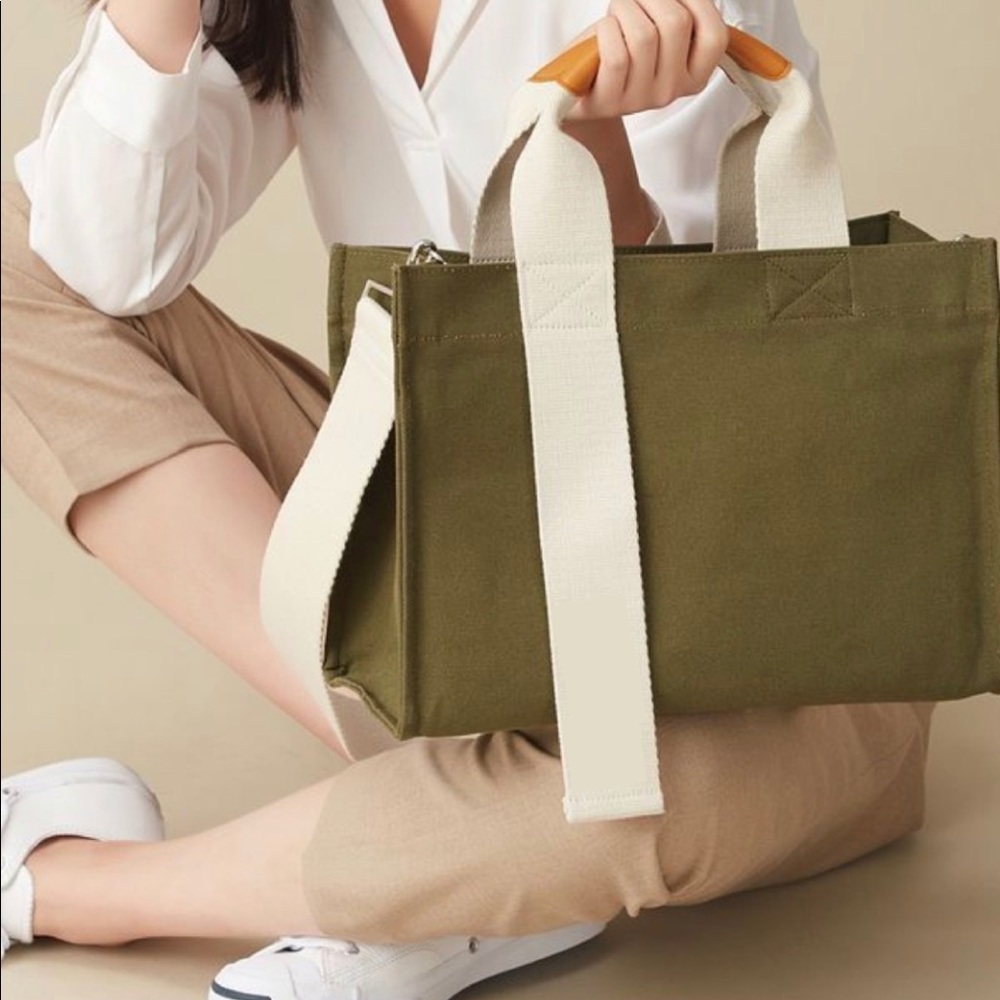 New minimalist canvas bag chic with organizers